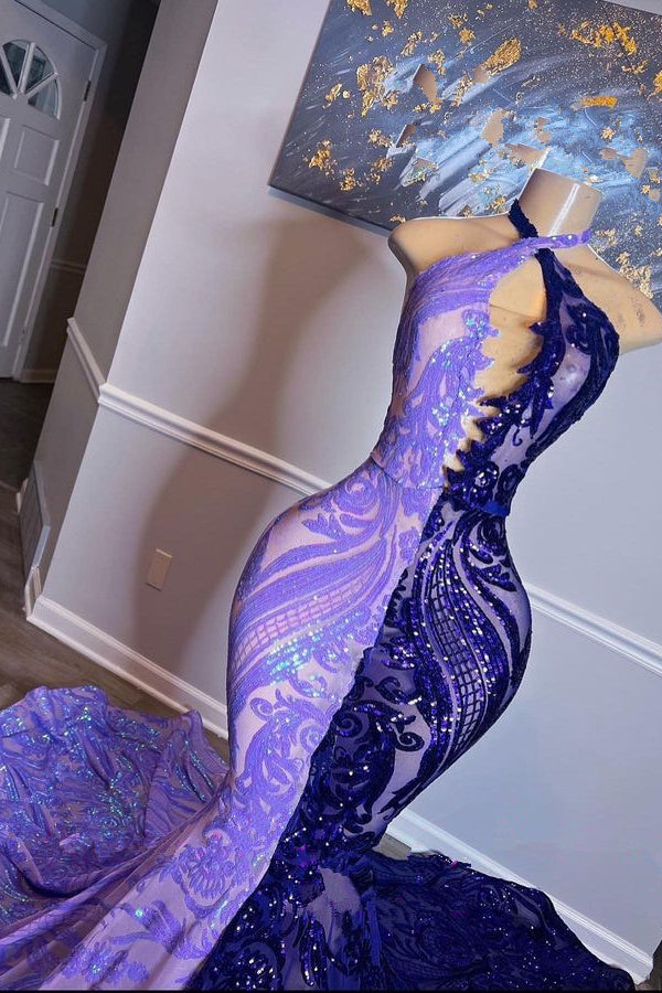 Elegant Long Evening Dress Appliques With Halter Sleeveless