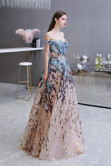 New Arrival Off-the-Shoulder Sequins Prom Dress Long A-Line On Sale