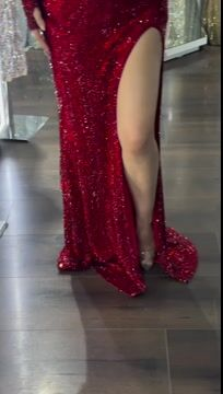 Burgundy Sleeveless Strapless Sequins Mermaid Prom Dress With Gloves