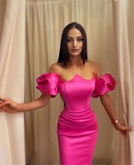 Classic Off-the-Shoulder Fuchsia Prom Dress Mermaid Long