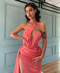 Gorgeous One Shoulder Mermaid Prom Dress With Split