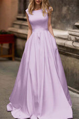 Wedding Dress With Cap Sleeves and Pockets