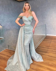 Amazing Off-the-Shoulder Sweetheart Prom Dress Beadings Mermaid With Ruffles