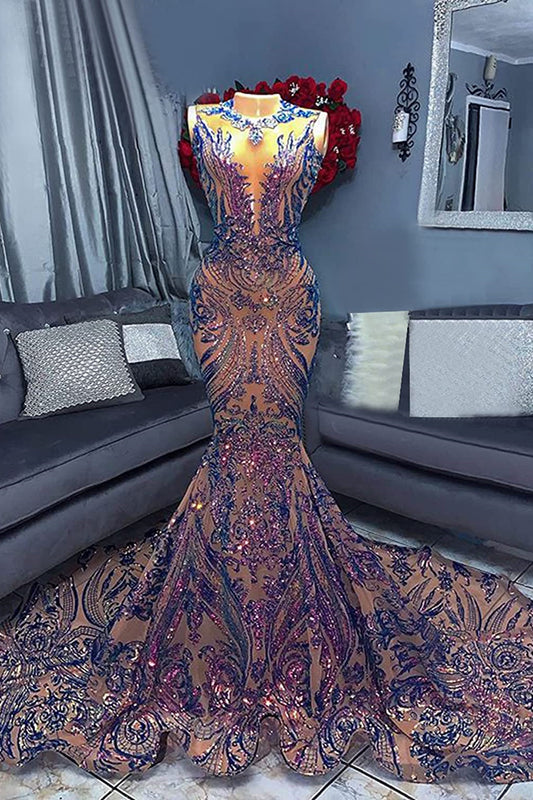 Modern Sleeveless Sequins Mermaid Prom Dress On Sale
