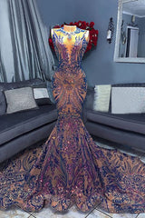 Modern Sleeveless Sequins Mermaid Prom Dress On Sale