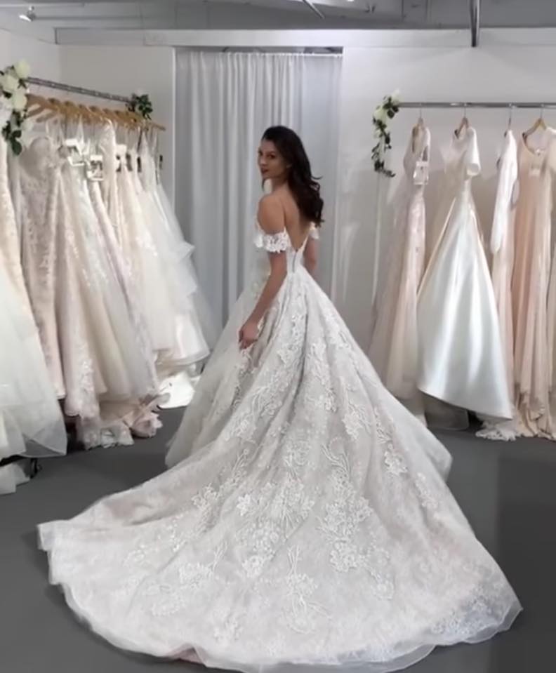 Elegant A-line Wedding Gown with Spaghetti Straps and Backless Tulle Lace