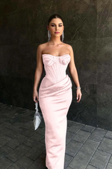 Black Sleeveless Strapless Sweetheart Mermaid Prom Dress