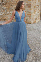 V-Neck Tulle Bridal Gown with Sleeves